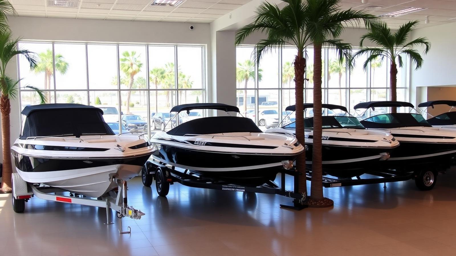 Boat dealership showroom